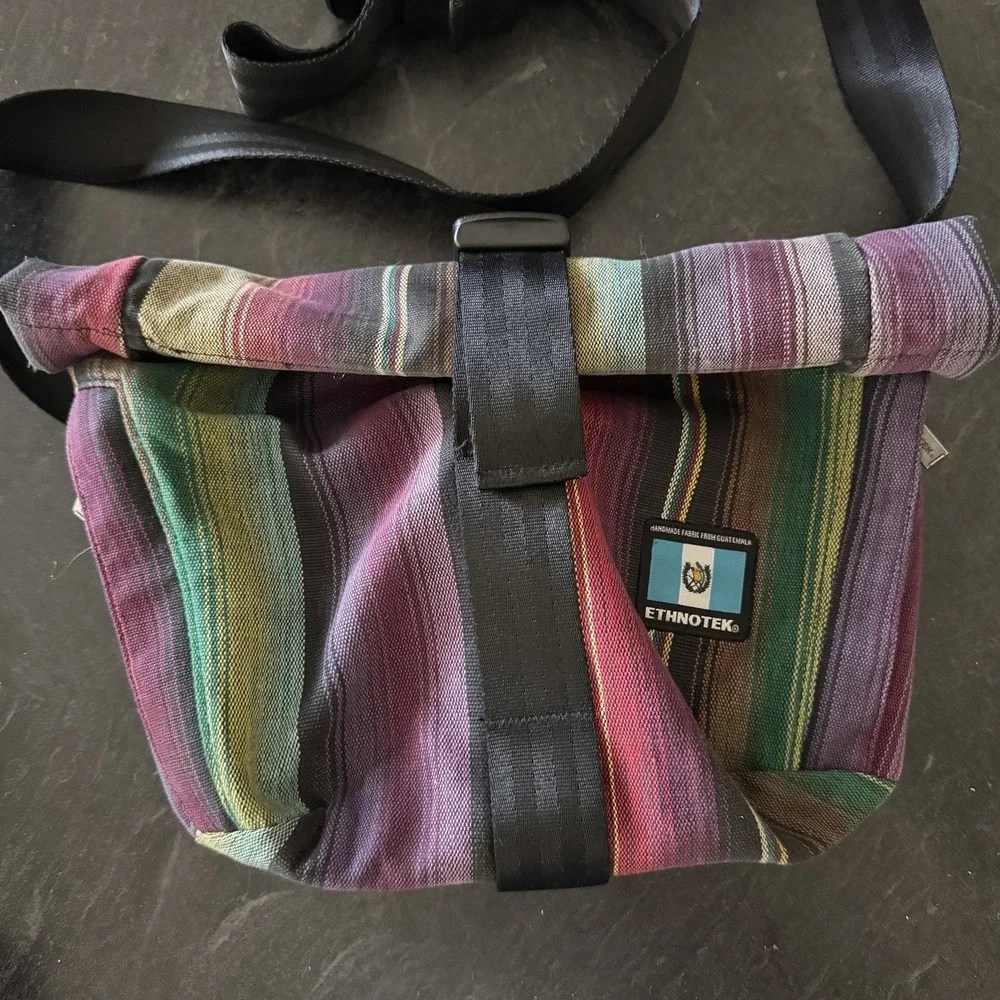 Ethnotek Cyclo Messenger Laptop Sling Bag Handwoven Guatemalan Textile-retired